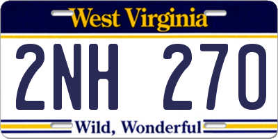 WV license plate 2NH270
