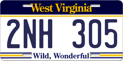 WV license plate 2NH305