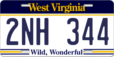 WV license plate 2NH344