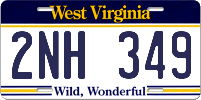 WV license plate 2NH349