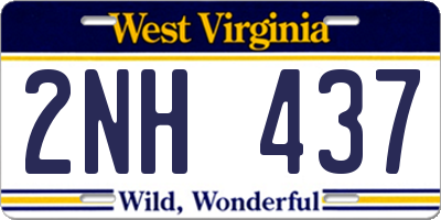 WV license plate 2NH437