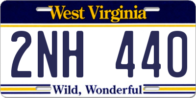 WV license plate 2NH440
