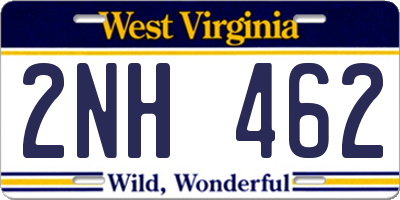 WV license plate 2NH462