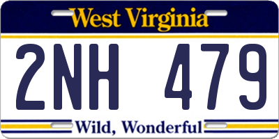 WV license plate 2NH479