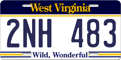WV license plate 2NH483