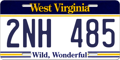 WV license plate 2NH485