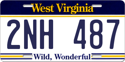 WV license plate 2NH487