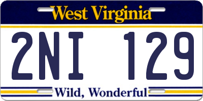 WV license plate 2NI129