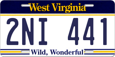 WV license plate 2NI441