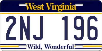 WV license plate 2NJ196
