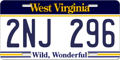 WV license plate 2NJ296