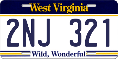 WV license plate 2NJ321