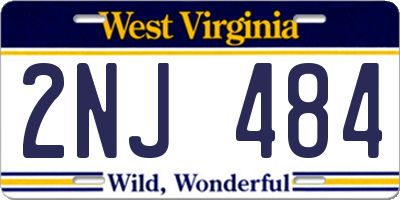 WV license plate 2NJ484
