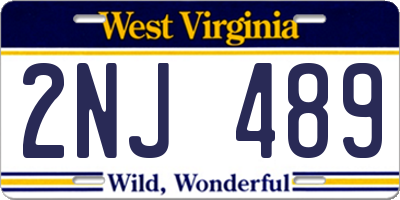 WV license plate 2NJ489