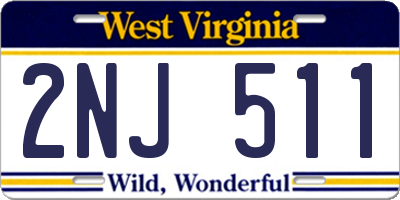 WV license plate 2NJ511
