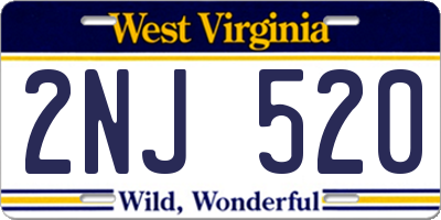 WV license plate 2NJ520