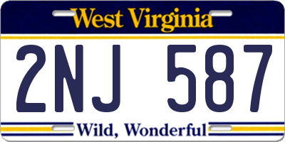 WV license plate 2NJ587