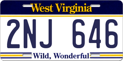 WV license plate 2NJ646
