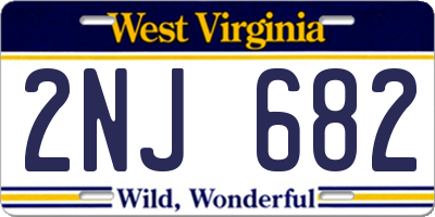 WV license plate 2NJ682