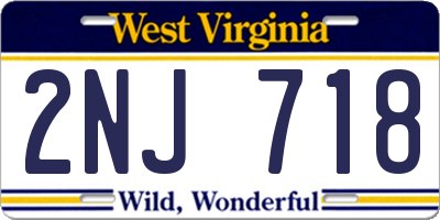 WV license plate 2NJ718