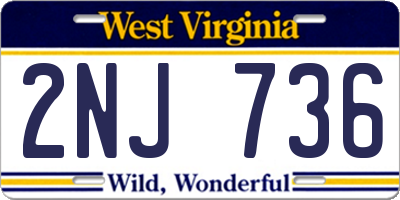 WV license plate 2NJ736
