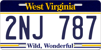 WV license plate 2NJ787