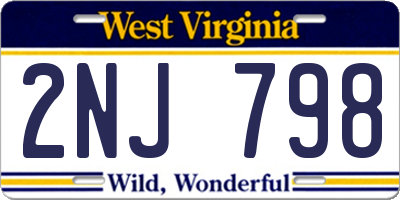 WV license plate 2NJ798