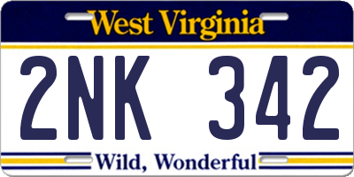 WV license plate 2NK342