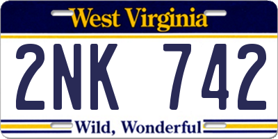 WV license plate 2NK742