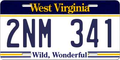 WV license plate 2NM341