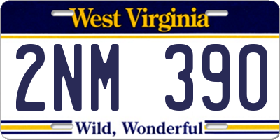 WV license plate 2NM390