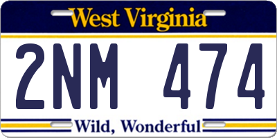 WV license plate 2NM474