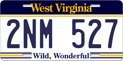 WV license plate 2NM527