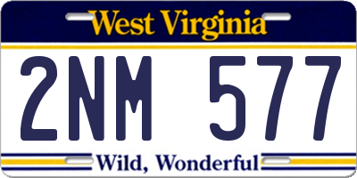 WV license plate 2NM577