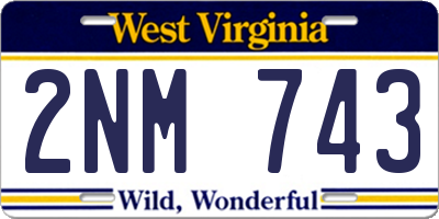WV license plate 2NM743