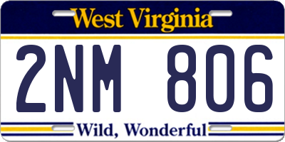 WV license plate 2NM806