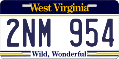 WV license plate 2NM954