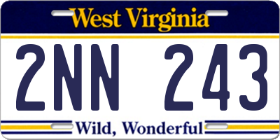 WV license plate 2NN243