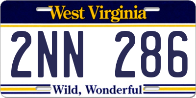 WV license plate 2NN286