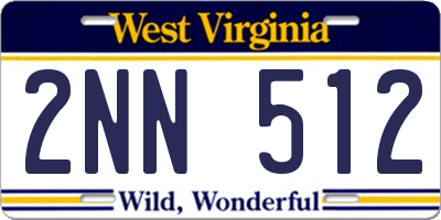 WV license plate 2NN512