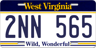 WV license plate 2NN565