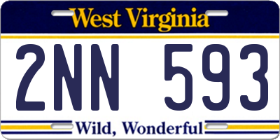 WV license plate 2NN593