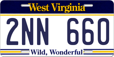 WV license plate 2NN660