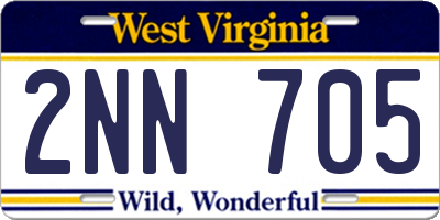 WV license plate 2NN705