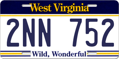 WV license plate 2NN752