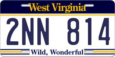 WV license plate 2NN814