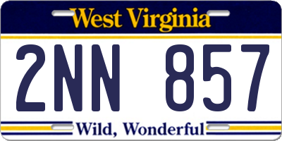 WV license plate 2NN857
