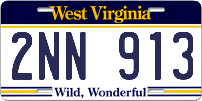 WV license plate 2NN913