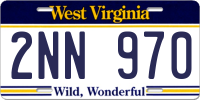 WV license plate 2NN970