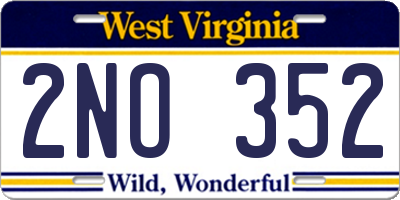 WV license plate 2NO352